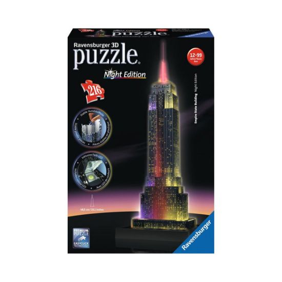Picture of Ravensburger 3D Puzzle: Empire State Building With Lights (216pcs) (12566)