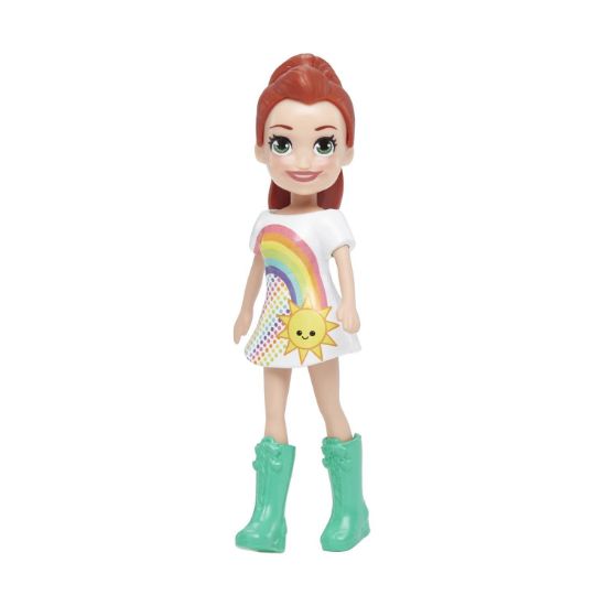 Picture of Mattel Polly Pocket Impulse Doll - Lila in Rainbow Dress (HDW47)