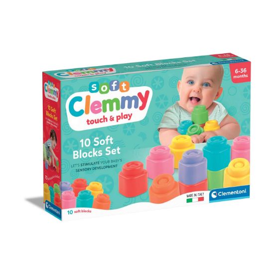 Picture of AS Clementoni: Soft Clemmy Touch & Play - 10 Soft Blocks Set (1033-17988)