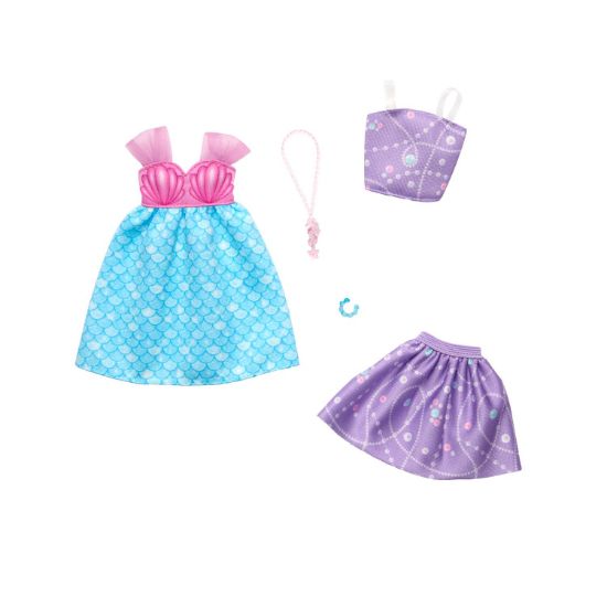 Picture of Μattel Barbie: Fashions 2-Pack Clothing Set - Mermaid Dress, Purple Set & Accessories (HRH44)