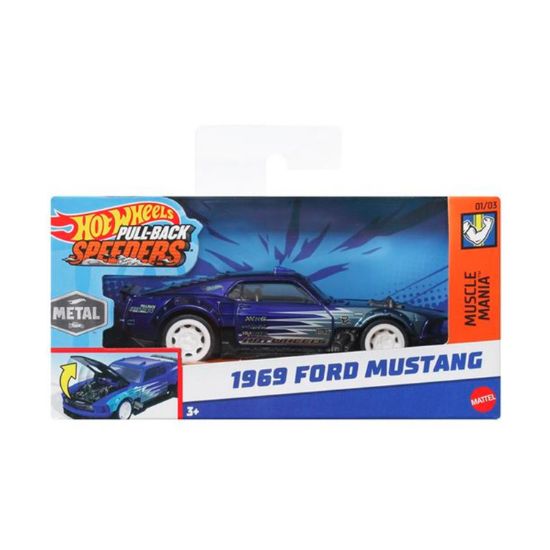 Picture of Mattel Hot Wheels: Pull-Back Speeders - 1969 Ford Mustang (1:43) (HWH51)