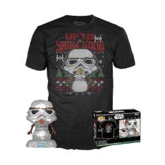 Picture of Funko Pop! & Tee (Adult): Star Wars - Holiday Stormtrooper (Metallic) Vinyl Figure & T-Shirt (S)