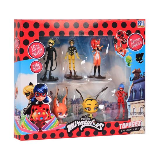 Picture of P.M.I. Miraculous Pencil Toppers - 8 Pack Deluxe Box -including 2 hidden rare characters (S1) (Random) (MLB2070)