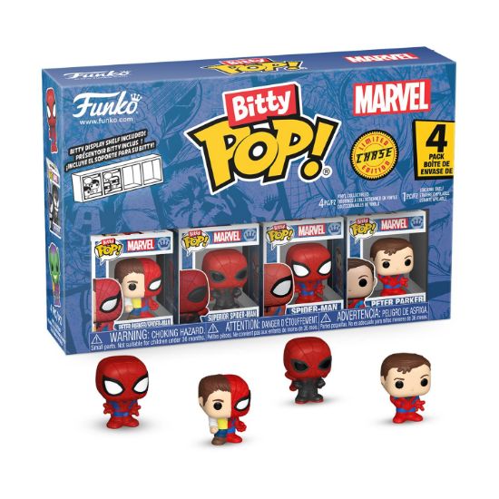 Picture of Funko Bitty Pop! 4-Pack: Spider-Man - Peter Parker - Spider-Man, Superior Spider-Man, Spider-Man, Peter Parker Vinyl Figures