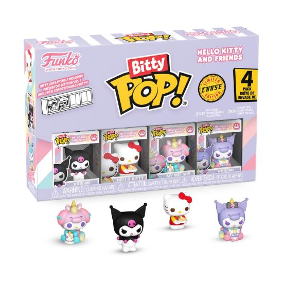 Picture of Funko Bitty Pop! 4-Pack: Hello Kitty and Friends - Kuromi, Hello Kitty, My Melody, Chase Figure Vinyl Figures