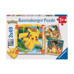 Picture of Ravensburger Puzzle: Pokemon - Pikachu, Charizard and Eevee! (3x49 pcs) (12004062)