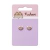 Picture of Carat Shop Pusheen - the Cat Pink Enamel and Gold Heart Stud Earrings (PTCE0104)