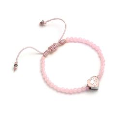Picture of Carat Shop Barbie - Pink Bead Friendship Bracelet with Heart Shaped Bead (BMFB0007)