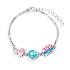 Picture of Carat Shop Barbie - Charm Bracelet with Three Enamelled Fun Charms - Silhouette, Skate, & Camper Van (BMCB0009)