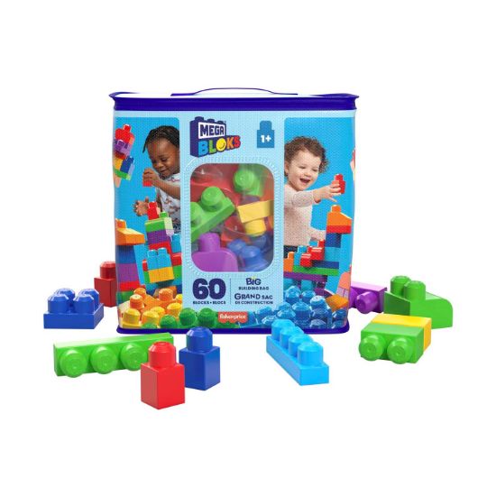 Picture of MEGA BLOKS FIRST BUILDERS BIG BUILDING BAG 60pcs BLUE (DCH55)