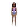 Picture of Mattel Barbie: Beach - Dark Skin Doll Wearing Tropical Pink and Blue Swimsuit (HXX49)