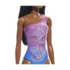 Picture of Mattel Barbie: Beach - Dark Skin Doll Wearing Tropical Pink and Blue Swimsuit (HXX49)
