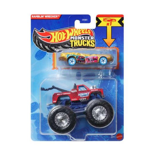 Picture of Mattel Hot Wheels: Monster Trucks - Ramblin' Wrecker 2 Pack Vehicles (JCG35)