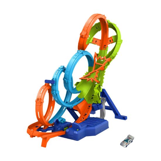 Picture of Mattel Hot Wheels: Stunt Tracks - 4-Loop Crash-Out Track Set (HXR70)
