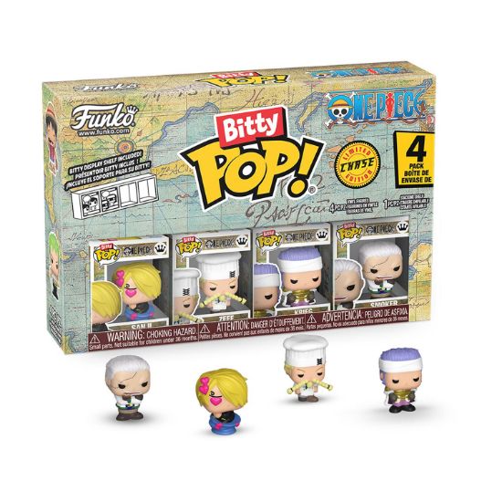 Picture of Funko Bitty Pop! 4-Pack: One Piece - Sanji, Zeff, Krieg, Bitty Pop! Chase Vinyl Figures