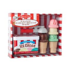 Picture of Melissa & Doug Pretend Play: Wood Scoop & Stack - Ice Cream Playset (6074871)