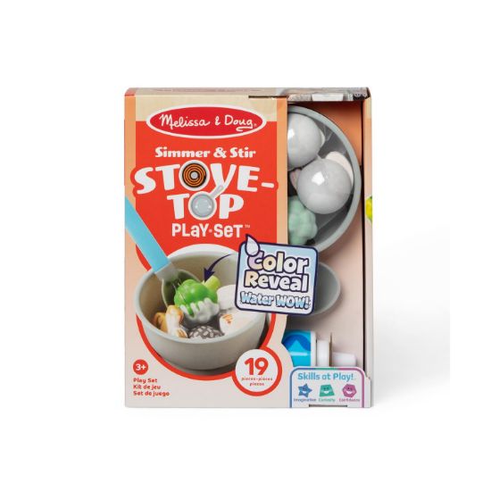 Picture of Melissa & Doug Pretend Play: Non-Wood Simmer & Stir Stove-Top Play Set (Color Reveal Water Wow!) (6074892)